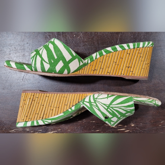 kate spade new york 8.5B Women's Meena palm fronds Wedge Slide Sandals - Picture 5 of 9